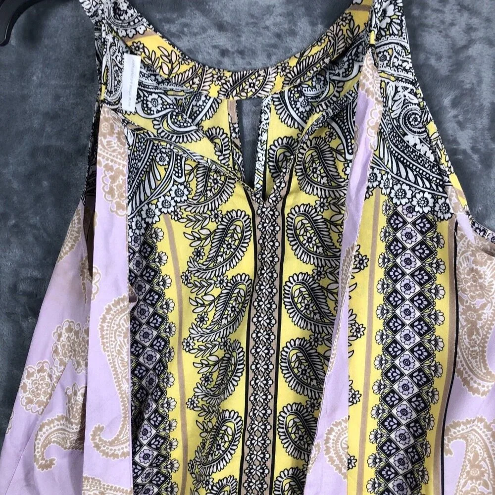 New York And Company Tops Medium Women’s Yellow And Lavender Shirt - Picture 12 of 14